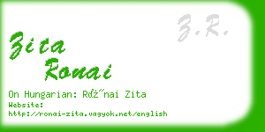 zita ronai business card